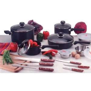  20pc Adonized Cookware and Knife Set