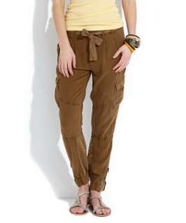 Camel (Stone ) Camel Tapered Linen Cargo Pants  238340817  New Look