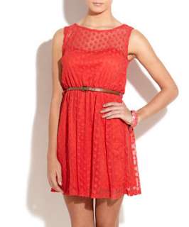   Orange) Madam Rage Coral Lace Sleeveless Dress  251649183  New Look