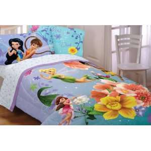  Disney Fairies Fantasy Floral Full Bedding Set: Home 