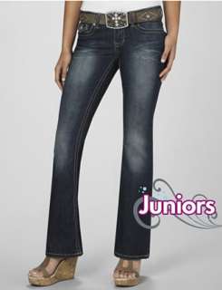   ,entityNameJuniors YMI® Bootcut Jeans with Studded Cross Belt
