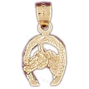   14K Gold Pendant Horseshoes 1   Gram(s) CleverEve Jewelry