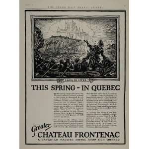  1923 Ad Chateau Frontenac Hotel Quebec Champlain NICE 