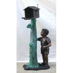   Galleries SRB47811 Standing Boy with Mailbox Bronze