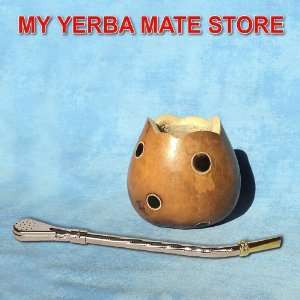 Artisan Yerba Mate Gourd And Bombilla:  Grocery & Gourmet 