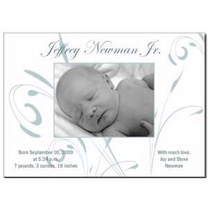  Wispy Blue Photo Baby Birth Announcements (Set of 25 