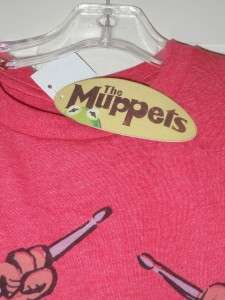 THE MUPPETS ANIMAL w/ Drumsticks Red T Shirt Tee NWT  