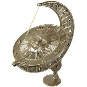   15 1/2H Sun and Moon Large Sundial, French Bronze