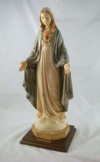  Italian Alabaster Our Lady of Grace Immaculate Sacred Heart Signed