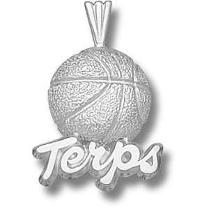 University of Maryland Terps Basketball Pendant (Silver)  
