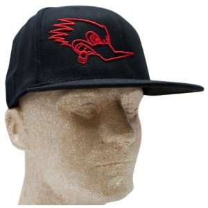   H22 S/M Black with Red Outline 6 7/8 to 7 1/4 Flat Bill Flex Fit Hat