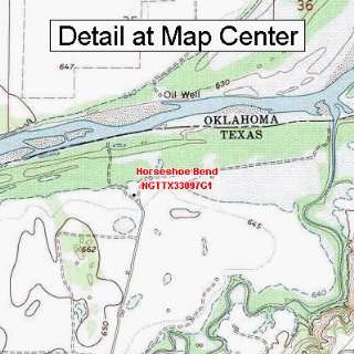   Topographic Quadrangle Map   Horseshoe Bend, Texas (Folded/Waterproof