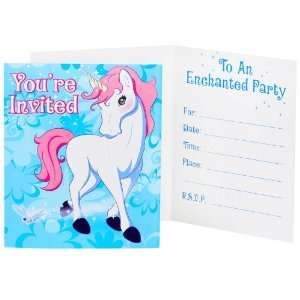  Enchanted Unicorn Birthday Party Invitations (8 cards and 