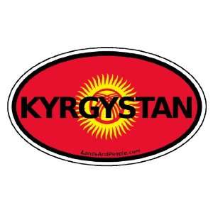  Kyrgyzstan Flag Central Asia Car Bumper Sticker Decal Oval 
