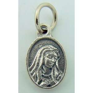   Bracelet Catholic Petite Medal Silver P Sorrowful Mary Pray for Us