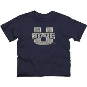   Aggies Youth Distressed Primary T Shirt   Navy Blue