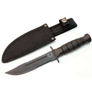    10 Hunting Knife with Sheath Serrated Blade