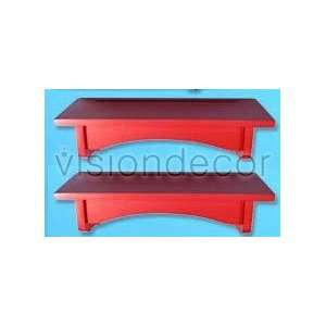   : NEW Set of 2 Red Wood Wall Shelf Shelves Ledge Wave: Home & Kitchen