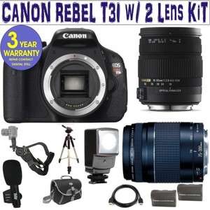 BRAND NEW CANON REBEL T3I Pro DELUXE VIDEO KIT GREAT LOW LIGHT SET 