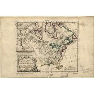  1762 Map of French possessions Canada & Louisiana