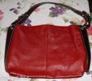 Claudia Firenza Red Pebbled ITALIAN leather purse nwot  