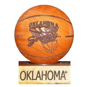 Oklahoma Sooners Laser Engraved Wood Basketball  Sports 