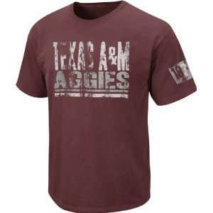 Texas A&M Aggies Boxed Up Distressed Pig Dye Tee:  Sports 