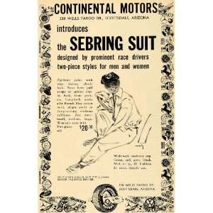  1959 Ad Continental Motors Sebring Racing Suit Fashion 