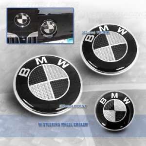   Trunk Roundel Steering Wheel Emblem Black & Silver   E60 E61 5Series