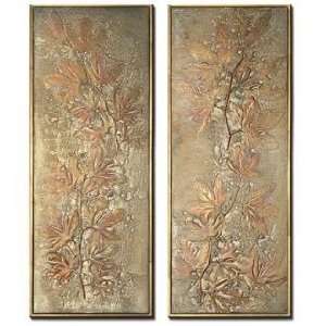    Oak Leaf Set of 2 Decorative Wall Art Panels: Home & Kitchen