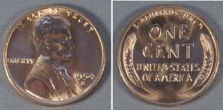 1954 S US Lincoln Brilliant Uncirculated   Red BU   NR  