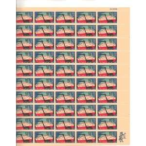 Stern of Early Canal Boat Full Sheet of 50 X 5 Cent Us Postage Stamps 