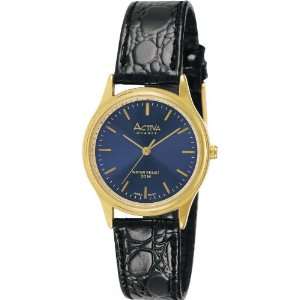  Navy Blue Dial Black Leather