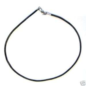 18 Black Leather Choker Necklace Sterling Silver Clasp  