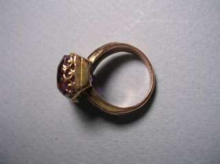 PRETTY ANTIQUE VICTORIAN 14K GOLD AMETHYST FORGET ME NOT RING  