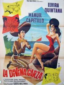 530 La Divina Garza, original Mexican movie Poster, Elvira Quintana 