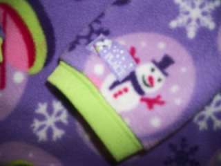 girls CHILDRENS PLACE fleece pjs pajamas 4 2 PC SNOWMEN  