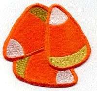 CANDY CORN, 1 3/4 INCHES IRON ON APPLIQUE/PATCH  