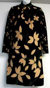  VINTAGE 60s 70s designer LESLIE FAY knit DRESS retro ASIAN INSPIRED 