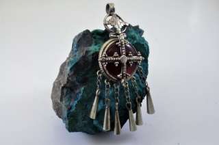   Coptic cross pendant handmade Stone Red Onyx Christian Jewelry  