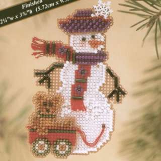 Teddy Snow Charmer Bead Christmas Ornament Kit Mill Hill 2003 