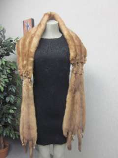 Womens Vintage Stone Marten Fur Stole Wrap Cape MINT  