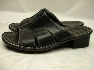 womens Josef Seibel Lorraine black leather shoes sandals Slide sz 7 7 