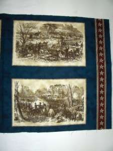 Civil War Scenes Wall Hanging, Pillows or Quilt Fabric Panel