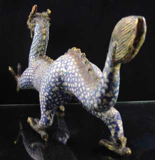 19.5 Old Chinese Cloisonne Enamel Bronze Dragon Statue  