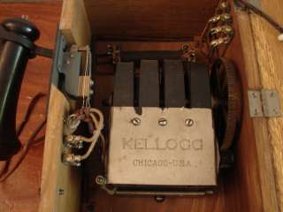ANTIQUE LINCOLN NEBRASKA TELEPHONE TELEGRAPH KELLOGG WOOD CRANK WALL 