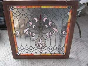 HAND MADE STAINED GLASS WINDOW WITH FRAME BP151  