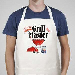 Personalized Grill Master BBQ Apron, Custom Name Grill Master Kitchen 