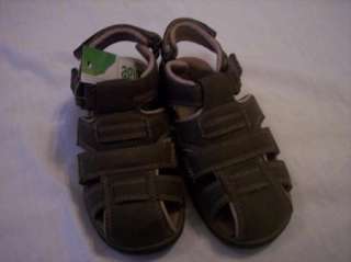 NWT Boys Sonoma brown leather veclro sandals shoes ~ 10  