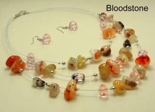 12sets wholesale natural gemstone necklaces&earrings S1  